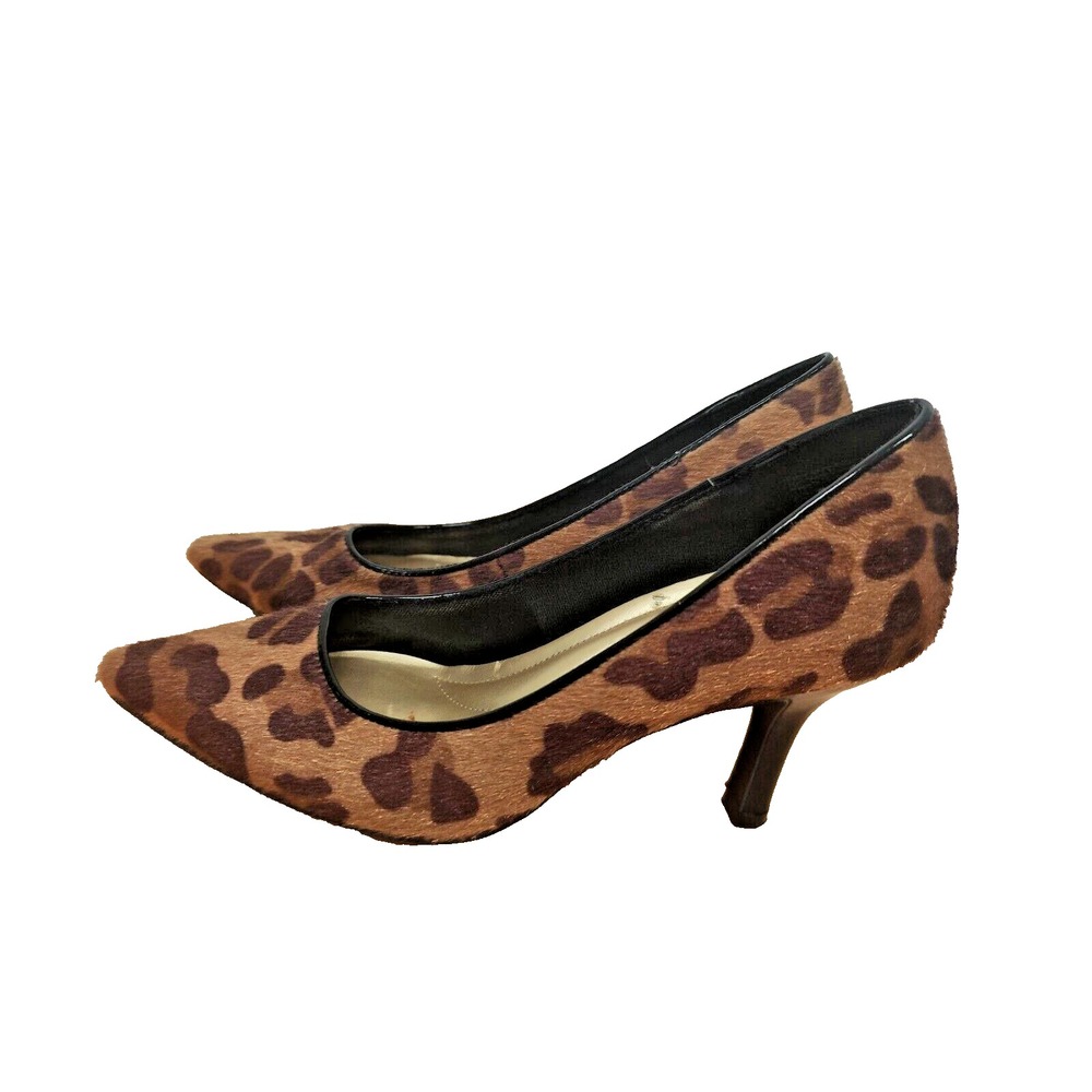 Fuzzy Leopard‎ Print Heels- Comfort Plus-Predictions Women's Size 5